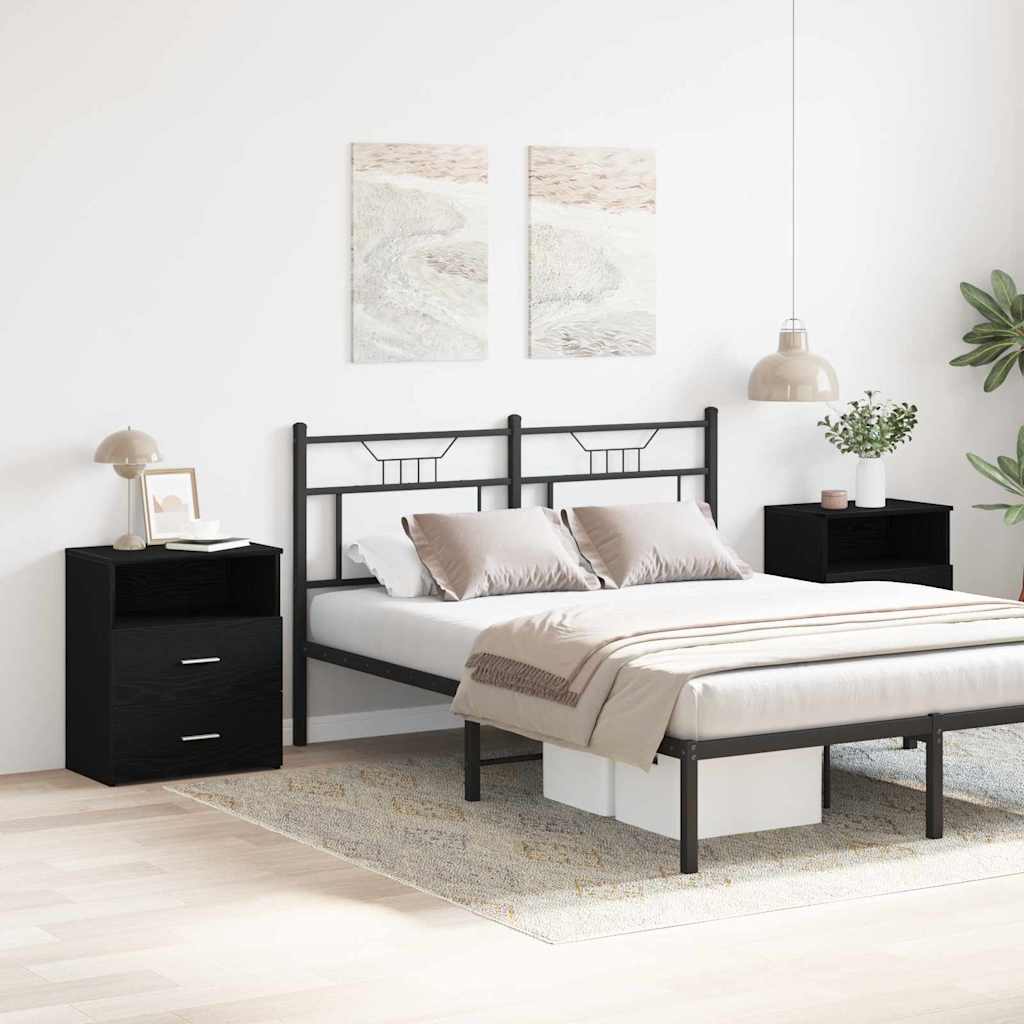 Nightstand 2 pcs Black oak 50 x 32 x 60cm Engineered wood